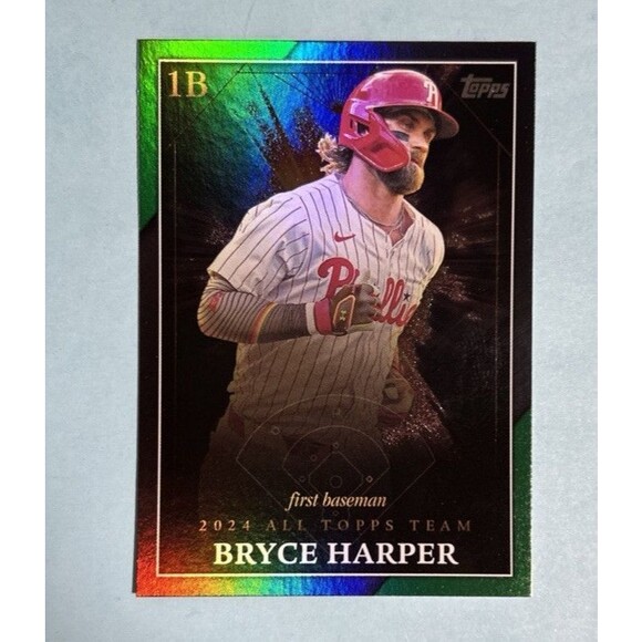 Bryce Harper Phillies 2025 Topps Ser 1 #ATT-5 All Topps Team GREEN Foil /99 - Picture 1 of 5